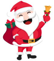 papai noel com a mão direita levantada. Personagem de desenho animado png