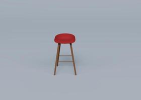 3d render stool on Mischka color background photo