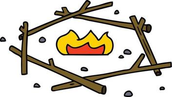 cartoon doodle of a camp fire vector