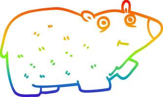 rainbow gradient line drawing cartoon polar bear vector