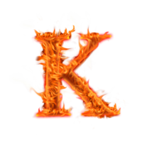design de ícone de letras do alfabeto de fogo maiúsculo k png