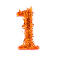 1, diseño de icono de letras de fuego número uno png