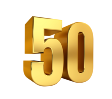 cinquante, nombre d'or 3d 50, anniversaire, anniversaire, prix png