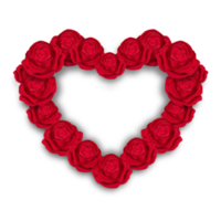 coração de dia dos namorados feito de rosas vermelhas png