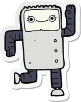 sticker of a cartoon robot vector