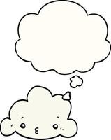 cartoon cloud and thought bubble vector