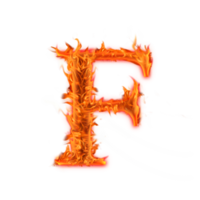 maiúsculo f design de ícone de letras do alfabeto de fogo