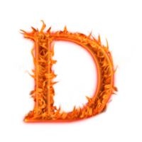 design de ícone de letras do alfabeto de fogo maiúsculo d png