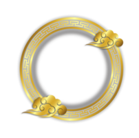 Chinese Style Round Frame Design png