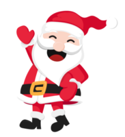 Santa Claus with a raised right hand. Cartoon character png