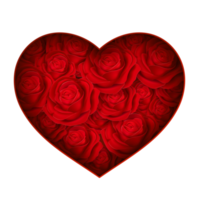 coeur de saint valentin fait de roses rouges