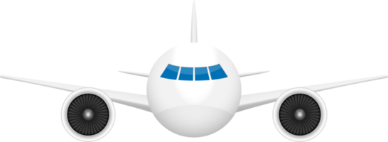 Airplane front view png design illustration