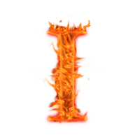 diseño de icono de letras del alfabeto de fuego i capital png