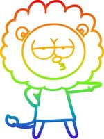 arco iris gradiente línea dibujo dibujos animados aburrido león vector