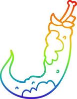 rainbow gradient line drawing cartoon chilli pepper vector