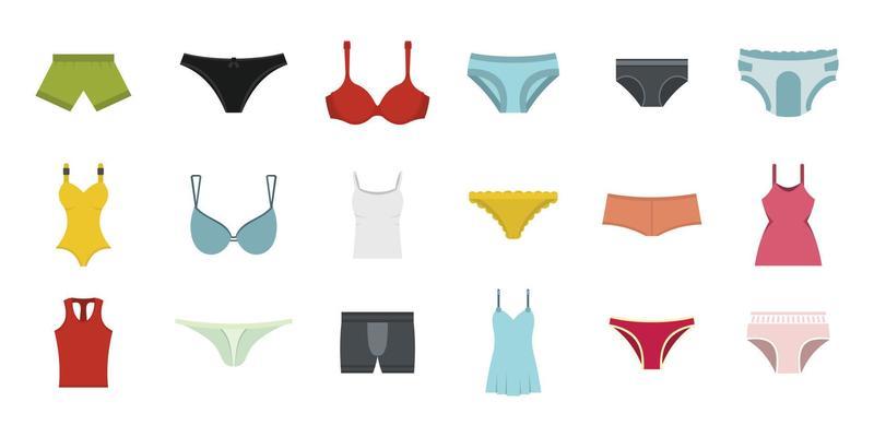 Set of women underwear types panties, bikini, - Stock