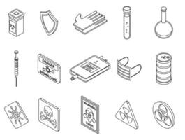 Biohazard icons set vector outine