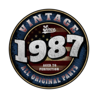 Since 1987 Aged to perfection All original parts Birthday design png