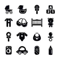 Baby born icons set, Simple style vector