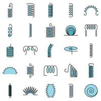 Coil icon set line color vector