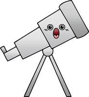 telescopio de dibujos animados sombreado degradado vector