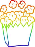 rainbow gradient line drawing cartoon cinema popcorn vector