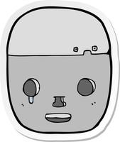 pegatina de una cabeza de robot de dibujos animados vector