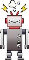 gradient shaded cartoon dancing robot vector