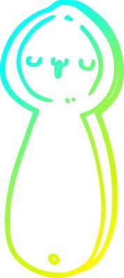 cold gradient line drawing cartoon spoon