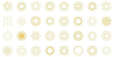 conjunto de iconos de fuegos artificiales vector plano