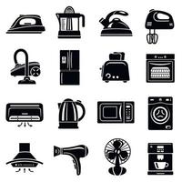 House appliance icons set, simple style vector