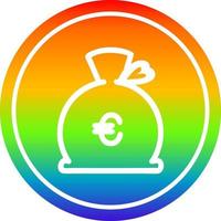 money sack circular in rainbow spectrum vector