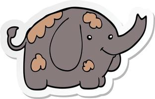 sticker of a cartoon elephant vector