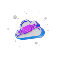 Mensaje de nube de icono de procesamiento 3D png