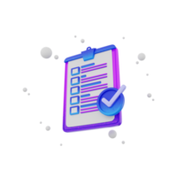 Lista de verificación de iconos de renderizado 3d png