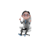 3d render personaje empresario ilustración png