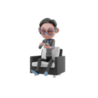 ilustração de empresário de personagem de renderização 3D png