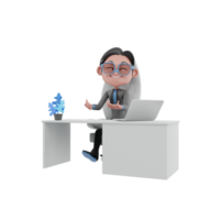 3d render personaje empresario ilustración png