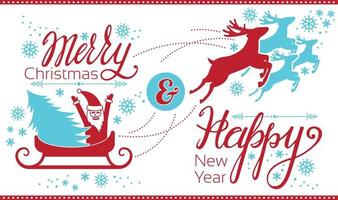 Merry Christmas santa claus concept banner, simple style vector