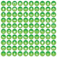 100 iconos de vitaminas establecer círculo verde