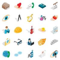 Theater icons set, isometric style vector