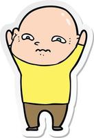 sticker of a cartoon nervous man vector