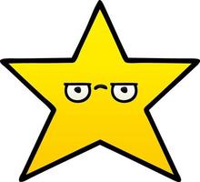 gradient shaded cartoon gold star vector