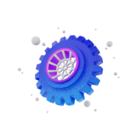 3d render icona ruota dentata png