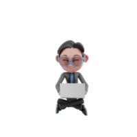 3d render personaje empresario ilustración png