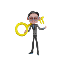 3D Render character businessman illustration png