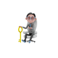 3D Render character businessman illustration png