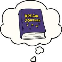 cartoon dream journal and thought bubble vector