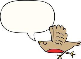 cartoon bird and speech bubble vector