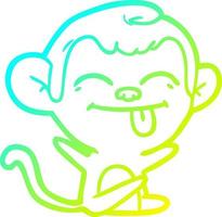 cold gradient line drawing funny cartoon monkey vector